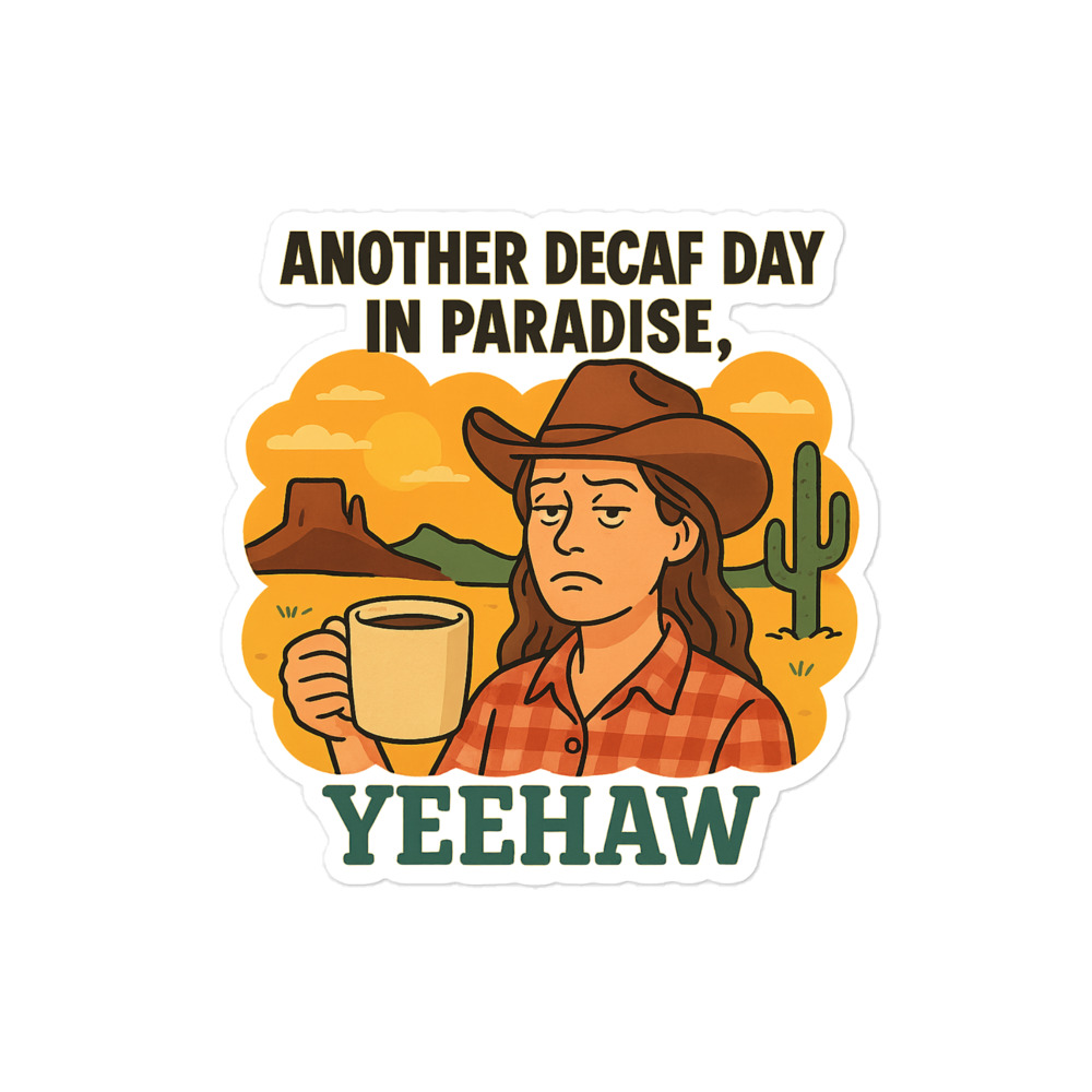 Another Decaf Day in Paradise Yeehaw - Sticker - Image 3